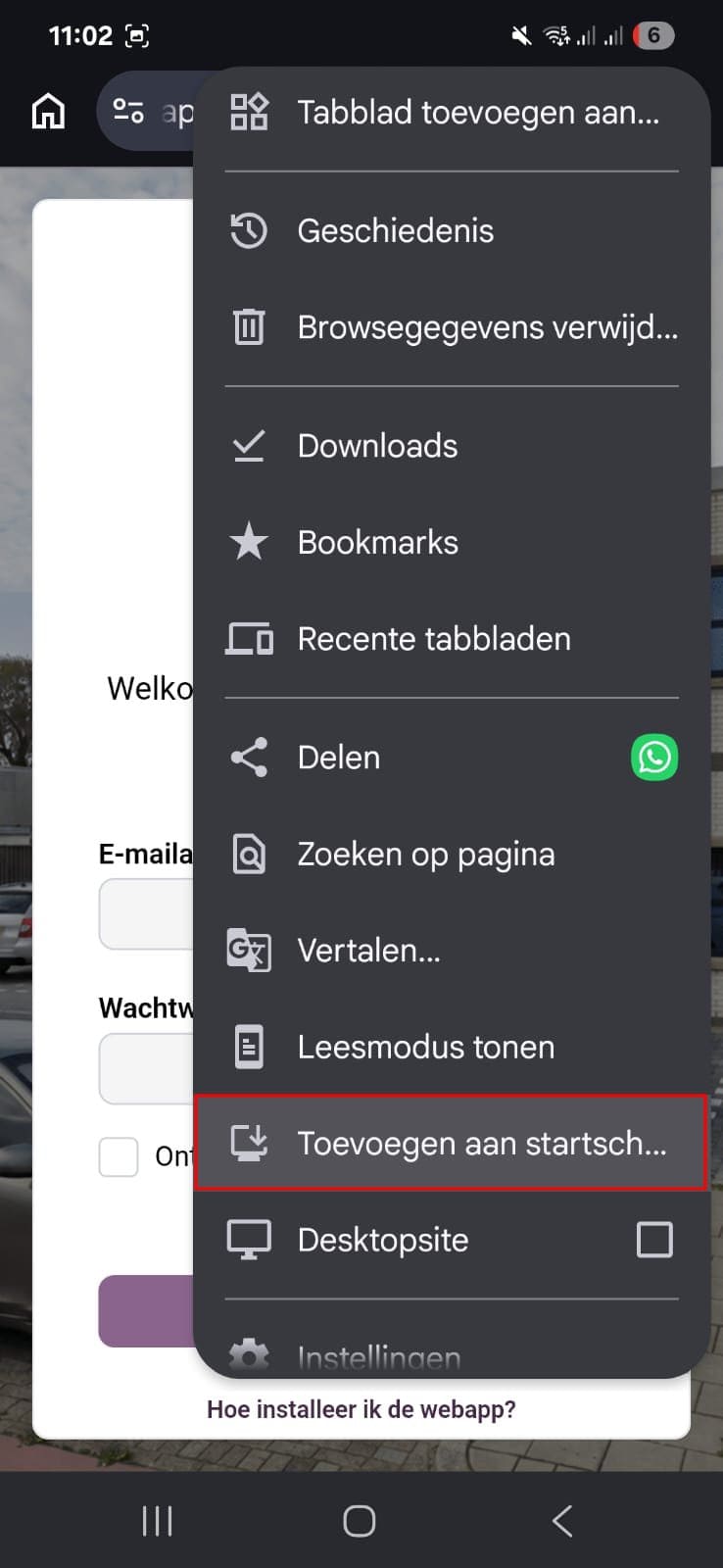 Android installatie stap 2